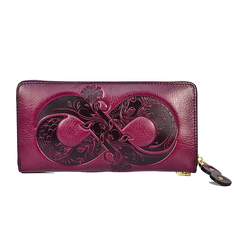 2025 New Genuine Leather Wallet Bag Long Real Cow Leather Purse Women First Layer Cowhide Card Holder Clutch for Cell Phone 2