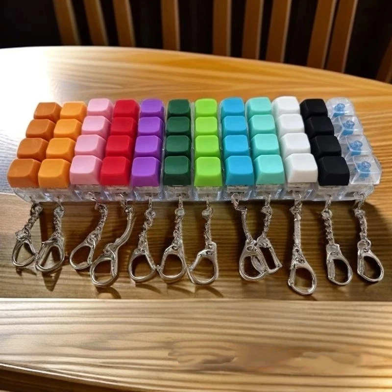 1 Stücke 4 Tasten Finger Tastaturkappen DIY Tastatur Clicker Spielzeug Taste Keycap Schlüsselanhänger Für Erwachsene Relief Stress Spielzeug – Detail 3