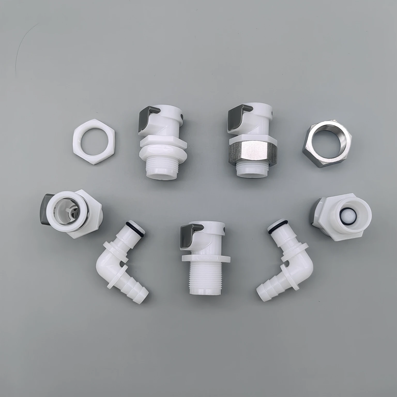 Plastic large diameter female connector Plastic push button CPC quick disconnect insert with shut-off valve