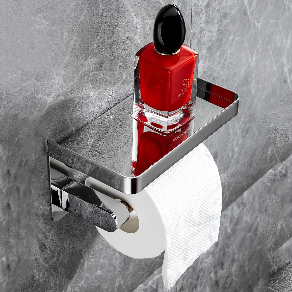 ELLEN Black Toilet Paper Holder Multifunction Bathroom Storage