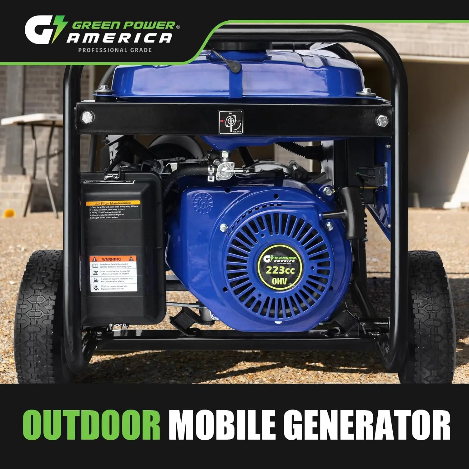 Description Picture 5 of itemGasoline Generator GPD5000W, Green/Black