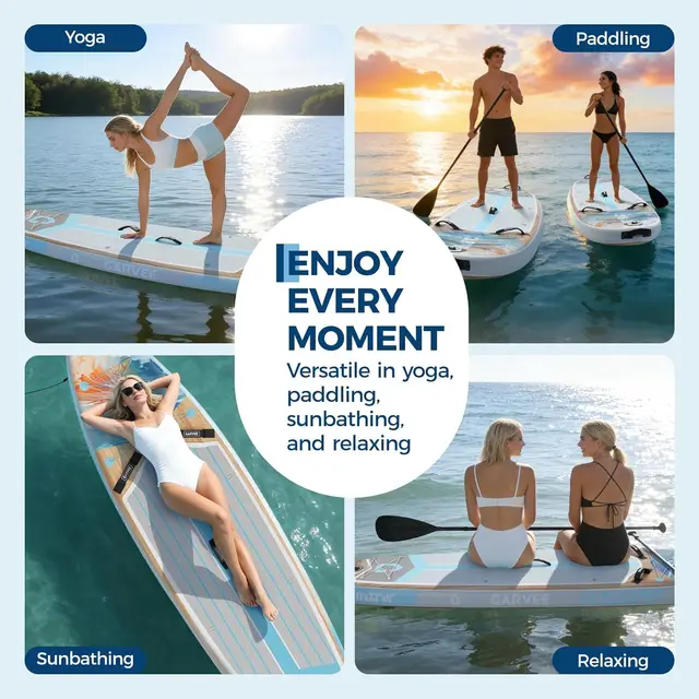 11ft Inflatable Paddle Board, Inflatable Stand Up Paddleboards with Premium SUP Accessories,  450lbs Capacity, with Camera Mount