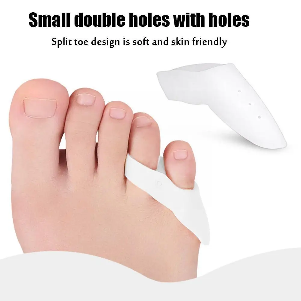 

2 пары, силиконовый разделитель для большого пальца ноги, с двумя отверстиями