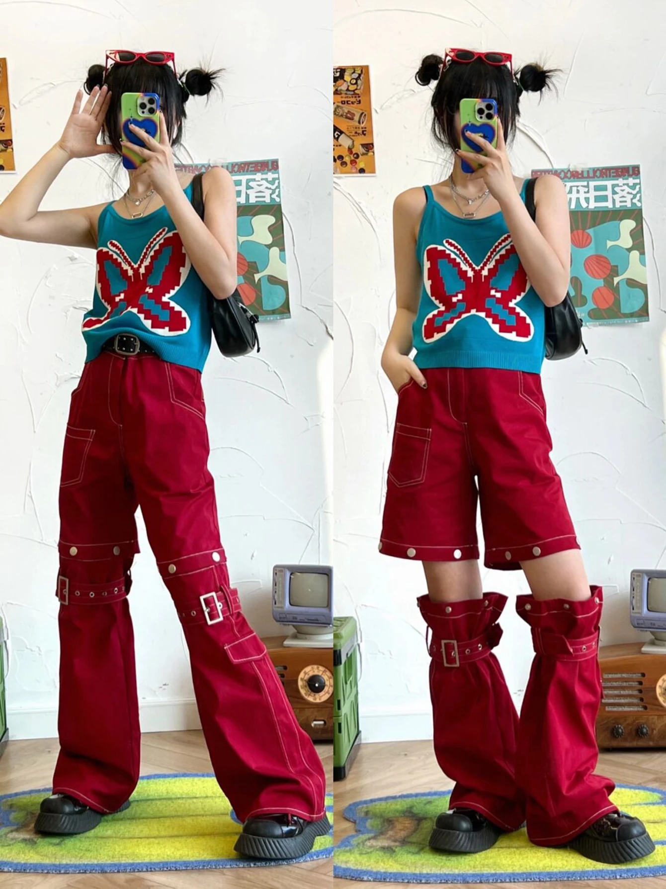 90s Stuka baggy shorts rave pants sk8赤 ☆関税込☆Stussy☆Nike x Stussy Water Shorts Habanero Red