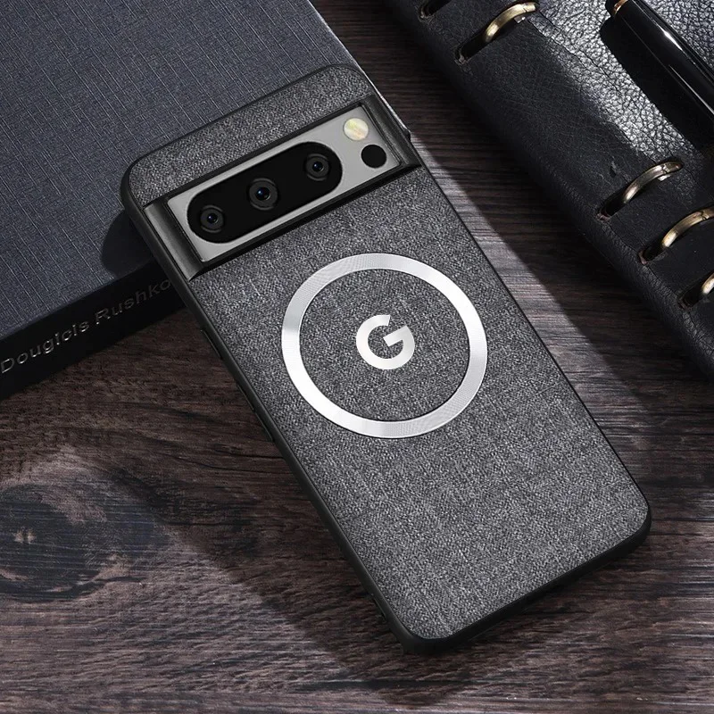 Premium Fabric Cloth Magnetic Charging Phone Case Cover