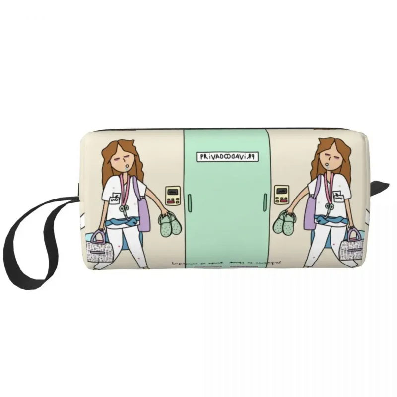 

Makeup Bag Pouch Zipper Enfermera En Apuros Nurse Health Cosmetic Bag Travel Toiletry Small Makeup Pouch Storage Bag Capacity