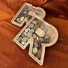 Twenty-six Letter Piggy Bank Wooden Coin Money Saving Box Jar Coins Storage Box Desktop Ornament Home Decor Crafts Xmas Gift 1