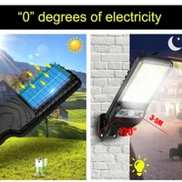 Lampe LED solaire extérieure 500000 Applique murale à capteur solaire LM 180 COB, étanche, à énergie solaire, pour cour de rue, avec télécommande 4