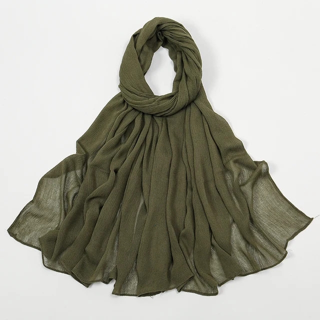 107712-308f30.jpg Nouveau Hijab en rayonne froissé pour femmes, écharpe musulmane, châles longs, Turban islamique solide, bandeau Heascarf, bandeau Ramandan