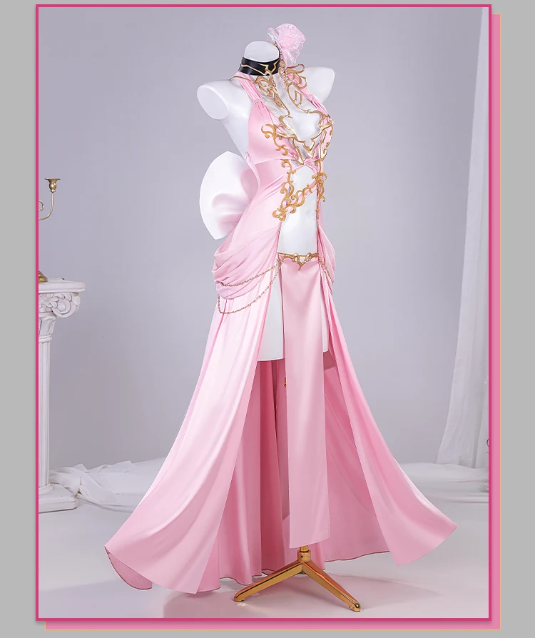 Code Geass C.C. Cosplay Kostüm Perücke Rosa Dress Uniform Halloween Party für Erwachsene Frauen 15