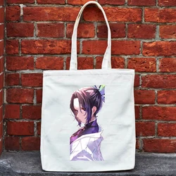 Shoping Bags Canvas Bag Demon Slayer's Blade Shopper Women's Shopping Boutique Cloth Big Designer Handbags Tote Handbag Printed