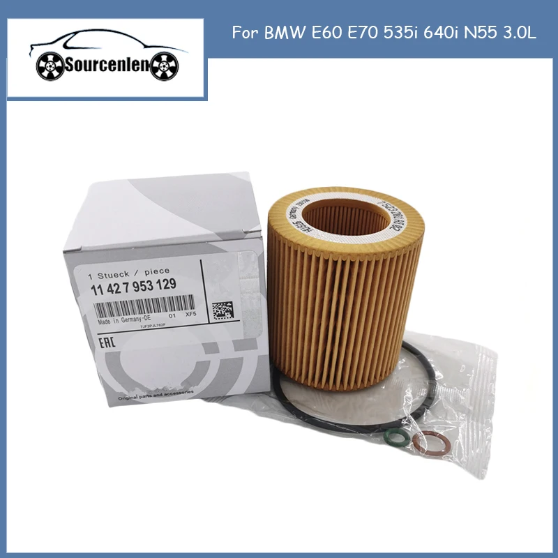Original Quality Oil Filter for BMW E60 E70 535i 640i N55 3.0L 11427566327 11427541827 F02 F06 Oil Filter F10 F12 F33 F34 F36