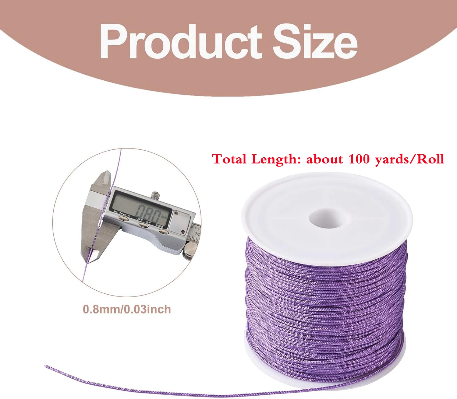 0.8mm Nylon Cords Beading Thread String For Diy Jewelry Making Woven Bracelet Necklace Handmade Crafts Accessories 100yards/Roll