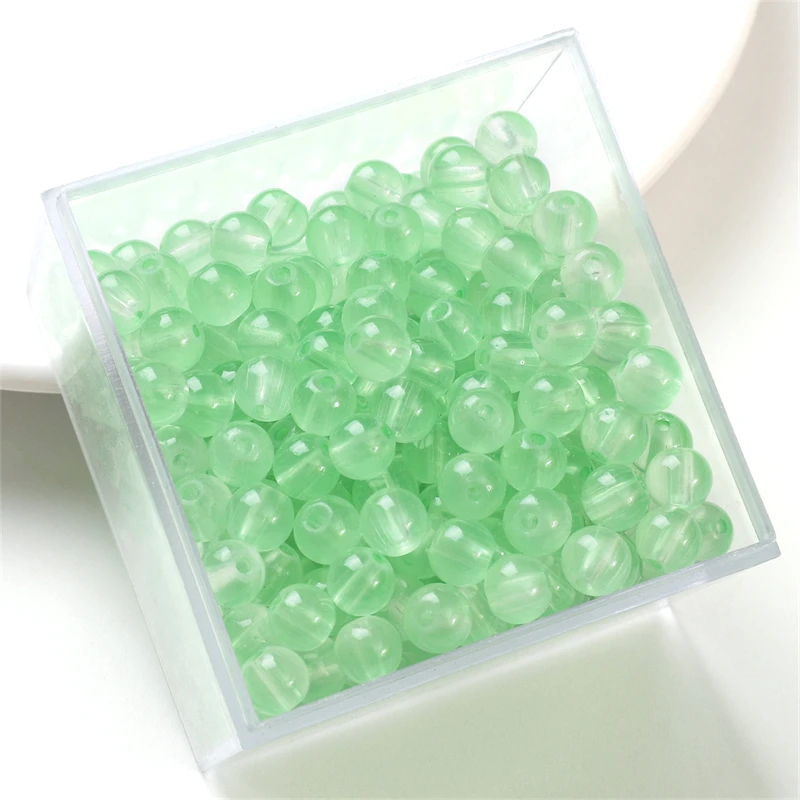 50-Piece Set of Vibrant Glass Imitation Jade Beads for Handmade Jewelry Crafting