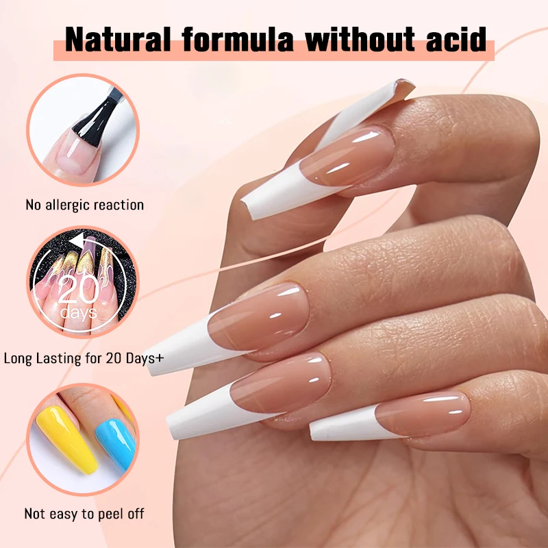 5pcs Natural Nail Prep Dehydrator and Nail Acid-Free Primer Set with Base Coat &Top Coat Soak Off Gel Art Top Gel