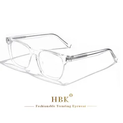 HBK Vintage Unisex TR90 Square Anti Blue Light Glasses Frame (C02 TRANSPARENT)