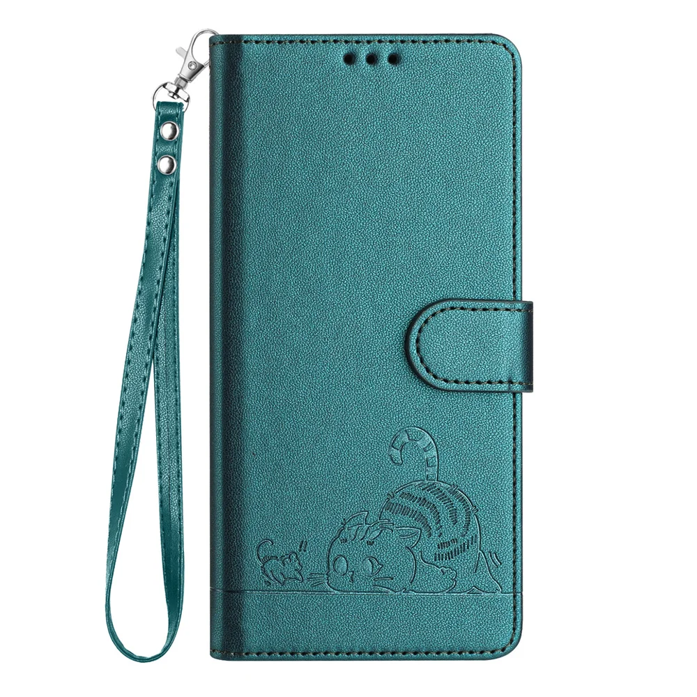 Cat Design Flip Wallet Leather Phone Case - Magnetic Protective Cover