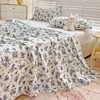 Flat Bed Sheets Plaid Soft Washed Universal Nordic Style Antibacterial Non-slip Thickerskin-friendly Twin Queen Full Size Adults 4