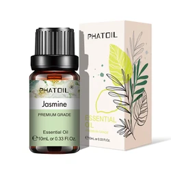 PHATOIL Aromatherapy Bliss: Essential Oil Collection - Lavender, Eucalyptus, Bergamot, Vanilla, Sandalwood, Tea Tree (10ml Each) - 10ml (Jasmine)