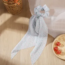 

Fashion Print Bow Scrunchies Hair Ribbon for Women Ponytail Scarf Sweet Elastic Hair Band Girls Hair Ties Hair Accessories Gifts
