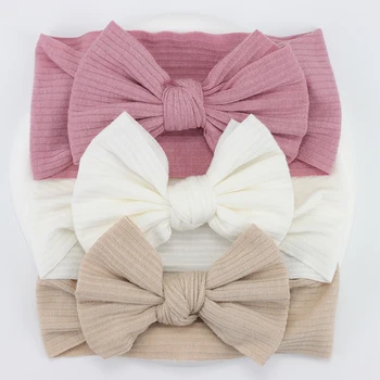 3 Pz/lotto Maglia Del Bambino Della Fascia Arco Neonato Elastico Morbido Nylon Fasce Per La Neonata Turbante Accessori Per Capelli Infantili Per Bambini Copricapi 1
