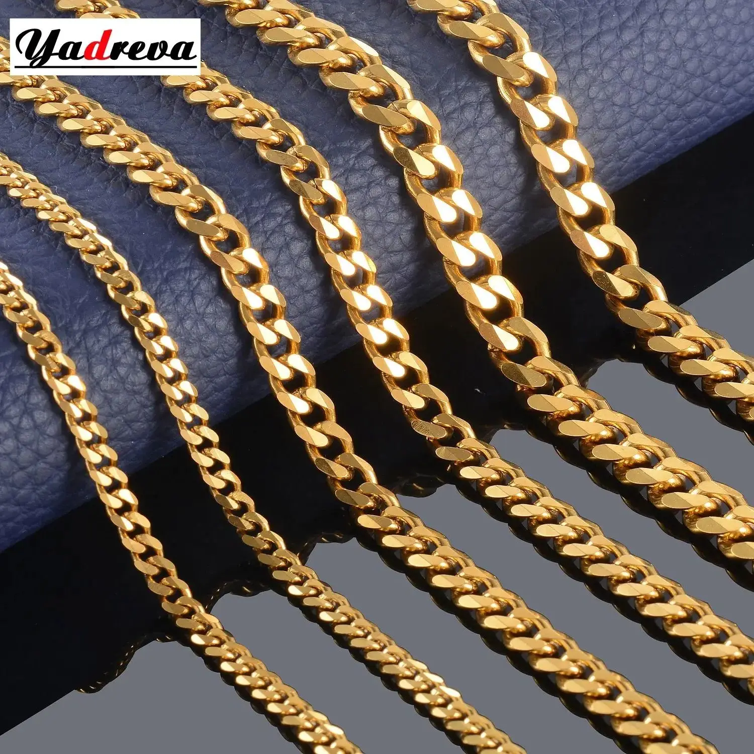 Collane da uomo nere in acciaio inossidabile con catena cubana Curb per gioielli di moda da donna 3,5 mm/5 mm/7 mm/8 mm  36