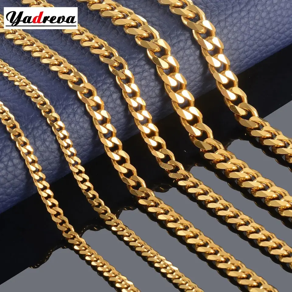 Eyreindy Cadena De Color Plateado Para Hombres, Collar De Cadena Cubana De Corte De Diamante De 0.197 In Para Hombres Y Mujeres, Cadena De Acero Inoxidable Miami Para Hombre De 20