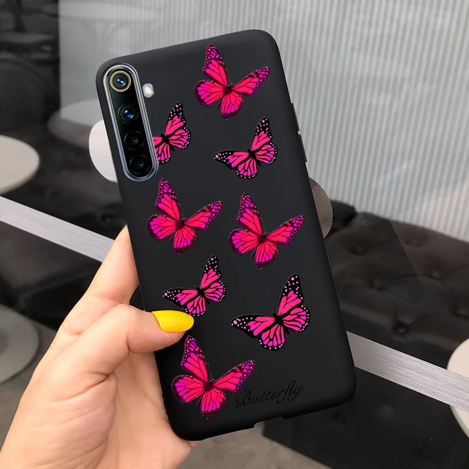 mobile pouch waterproof For Realme 6 6 Pro Case Cute Milk Cow Flower Patterns Soft Back Cover For OPPO Realme 6 6S 6Pro RMX2061 Coque Funda Realme6 Capa iphone waterproof bag Cases & Covers