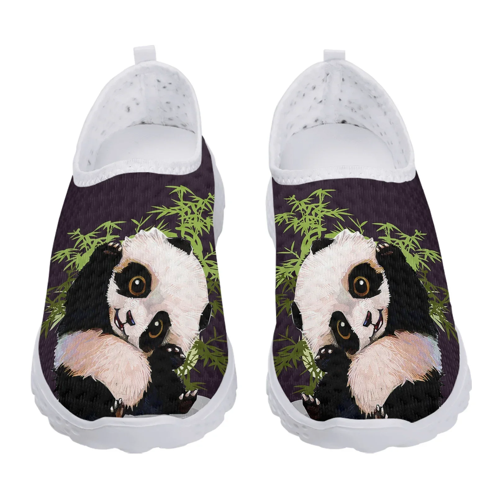 Cute Panda Bamboo 3D Printing Women's Shoes Comfortable And Breathable Summer Shoes Mesh Sneakers Slip On Shoes