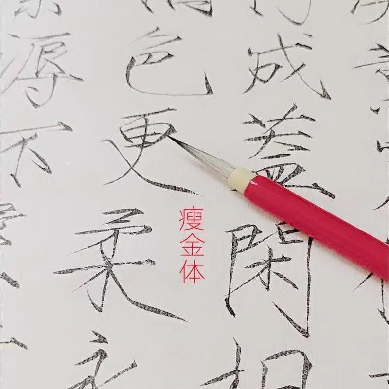 여우털 가는 금색 붓, 미세한 선 그리기 붓, 슈 진 티 소형 정규 서예 붓