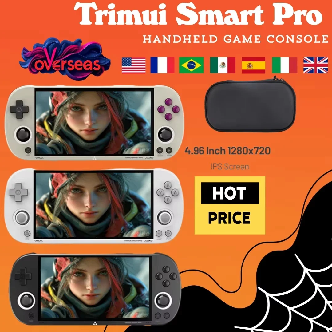 Trimui Smart Pro Retro Handheld Game Machine 4.96''IPS Screen Linux System Joystick RGB Lighting Handheld Game Machine New Gifts 1