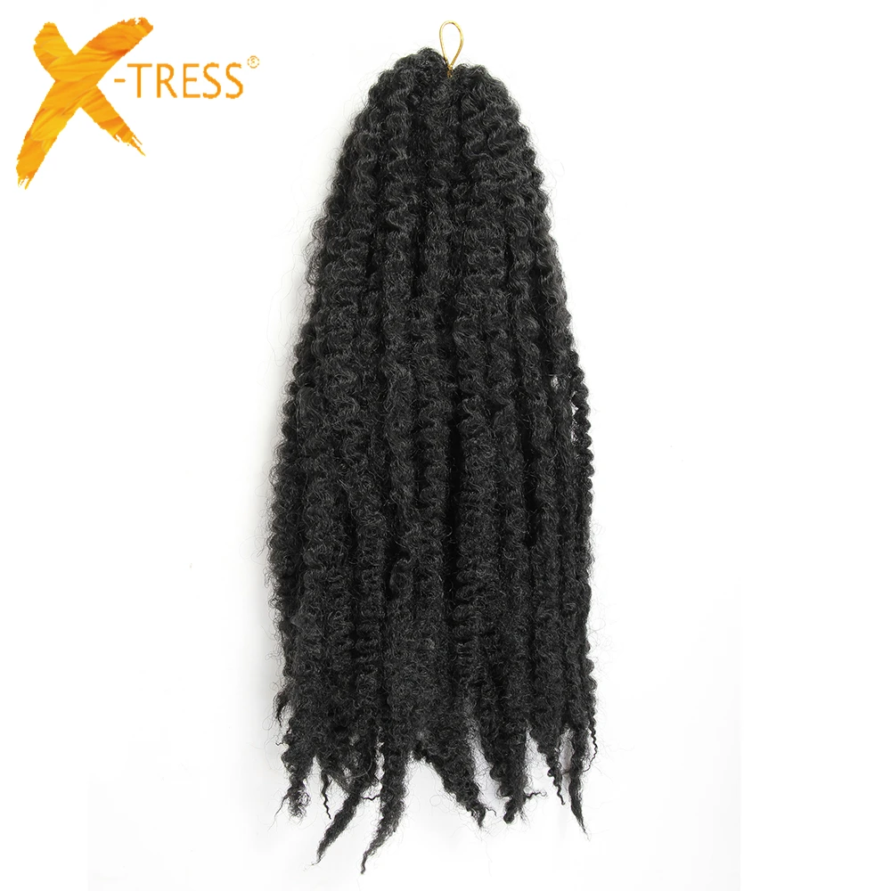 X-TRESS Synthetic Marley Crochet Braids Hair Natural Soft Red Pink Color 18inch Afro Kinky Braiding Hair Extensions For Women