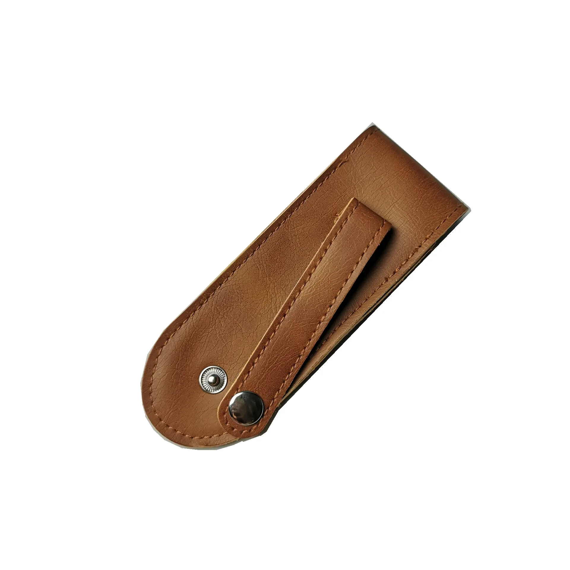 Leather Sheath For Folding Knife Portable With Flashlight Holder Belt Loop Pocket Ideal For Hunt Camp Outdoor Carry