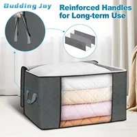 Large Capacity Clothes Storage Bag Foldable Dustproof Blanket Cotton Quilt Storage Containers for Organizing Bedroom Closet Bag 1