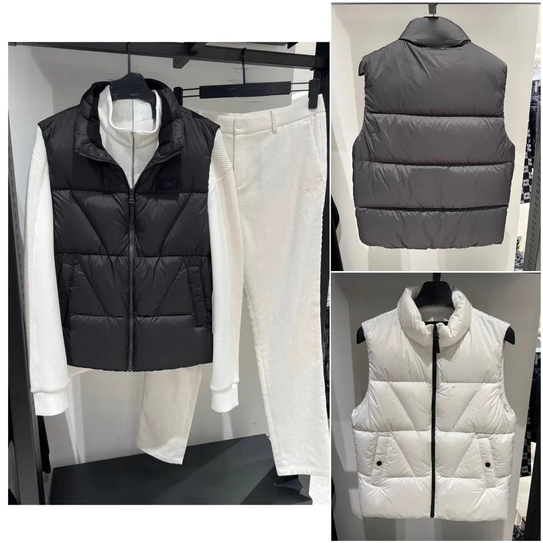 

Golf Wear Winter Warm Men's Versatile Slim Fit Down Vest Coat And Plush And Warm Golf Pants