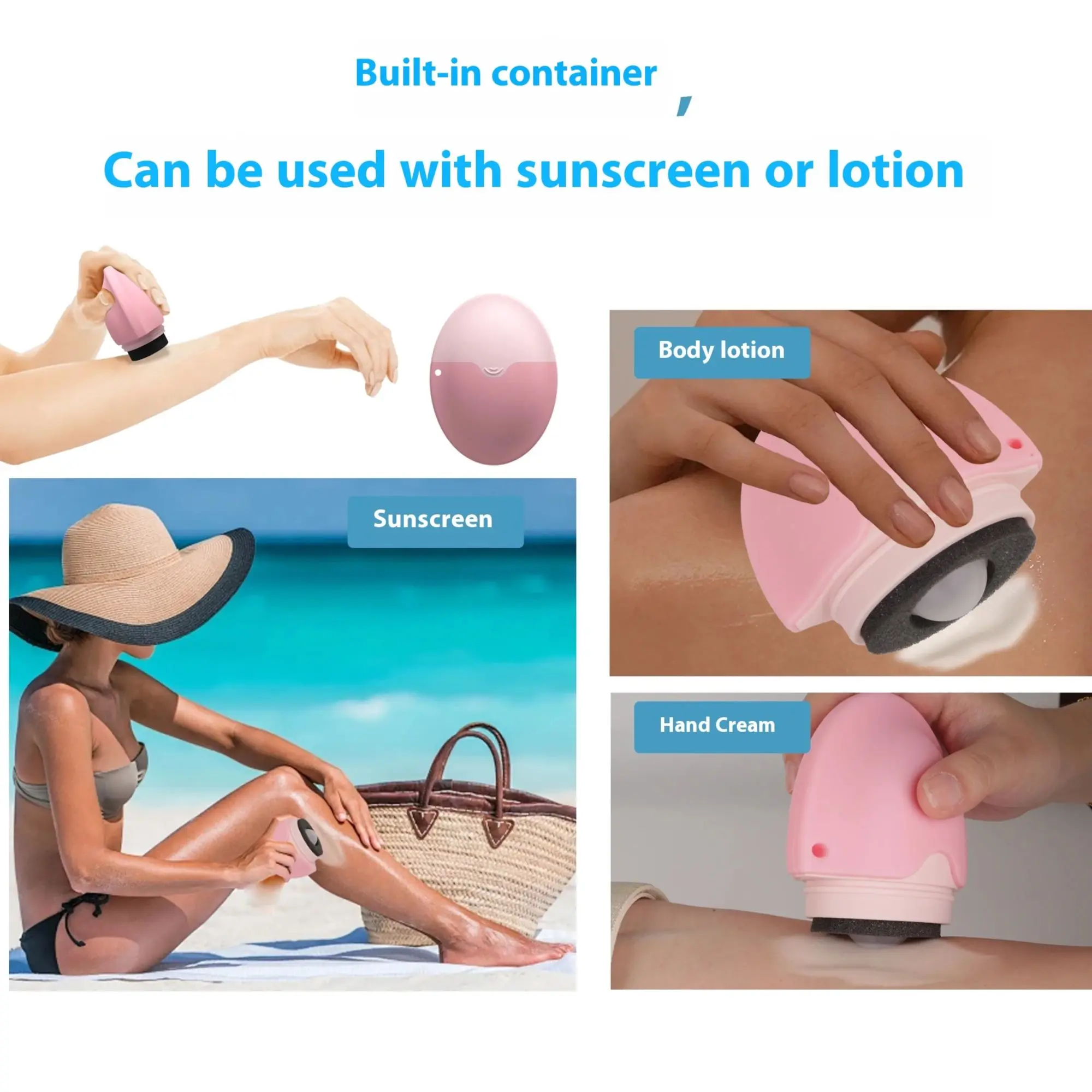 Refillable Silicone Sunscreen Applicator for Kids and Adults
