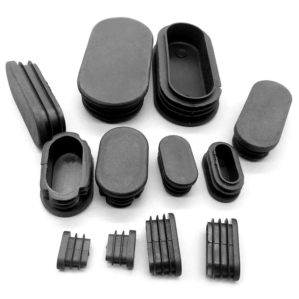 Oval Oblong Plastic Tubes End Caps Bungs Blanking Plugs Pipe Inserts Table Feet Chair Dust Cover Furniture Accessories 2/4/10pcs,pipe end cap,silicone rubber caps,rubber caps,silicone rubber plugs,floor protector caps
