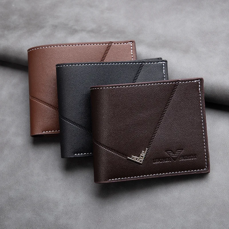 

2024 New Men's Short Wallet Young and Middle-Aged Simple Fashion Multi-Card-Slot Horizontal Bus Bank Card Bag