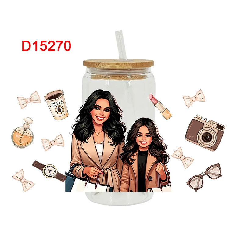 3D UV DTF Transfers Stickers 16oz Cup Wraps Mom Mother's Day Printed For DIY Glass Ceramic Metal Leather Etc. D14770