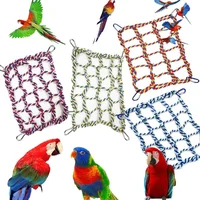 Parrot Climbing Net Swing Rope Net Bird Stand Net Hamster Squirrel Hammock with Hook Bird Hanging Climb Chewing Pet Bird Toys 1