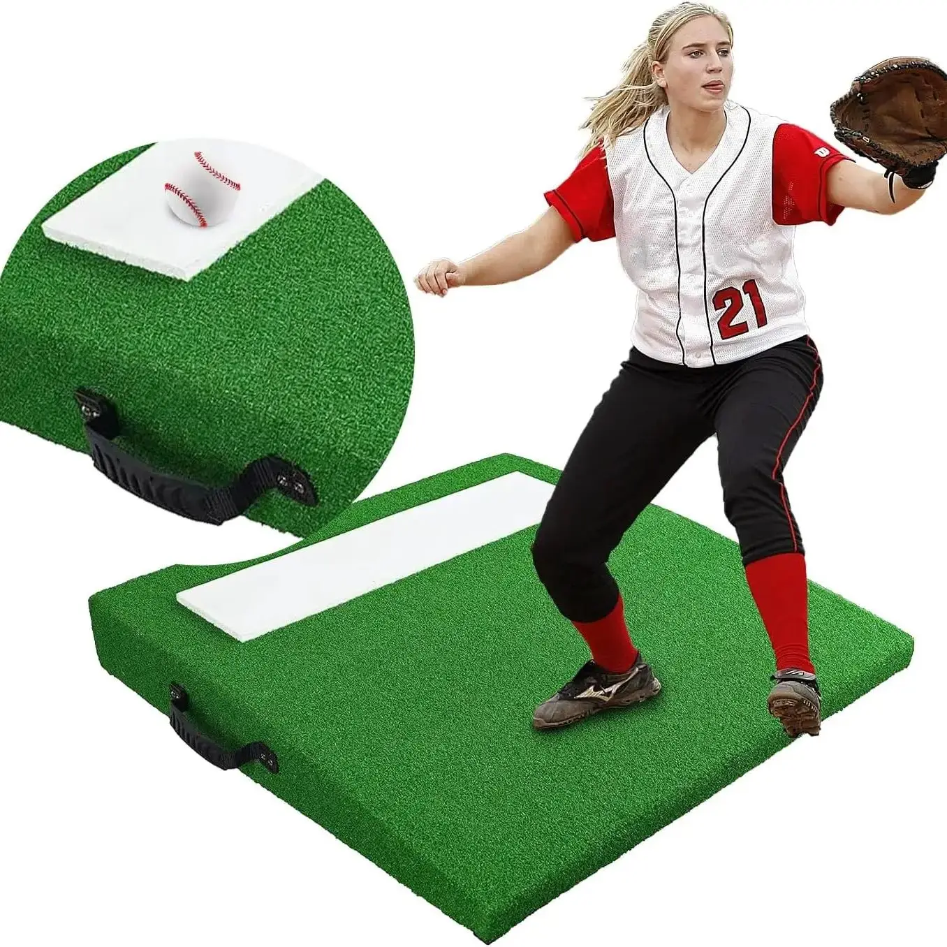 Timgle Portable Pitching Mound Baseball Pitching Mound Mobile Youth Training Pitchers Mound für Baseball im Innen- und Außenbereich – Detail 7