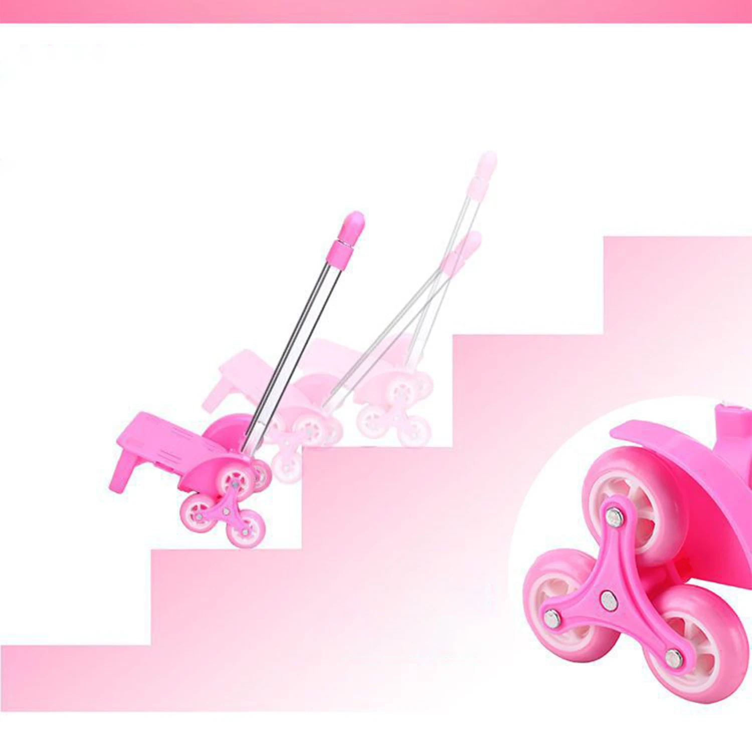 Hand Truck Stair Climbing Cart Trolley with Telescopic Handle Stair Climbing Trolley Outdoor Rugged and Durable Cart