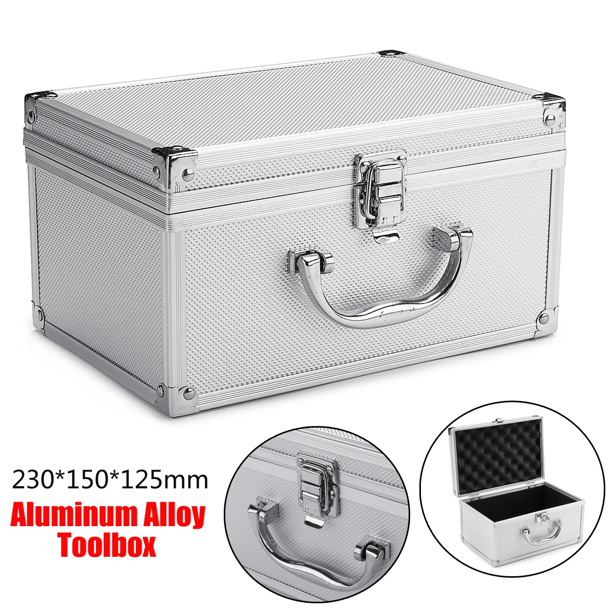 Portable Aluminum Tool Box Large Safety Equipment Toolbox Instrument Box Storage Case Suitcase Impact Resistant Case With Sponge 2