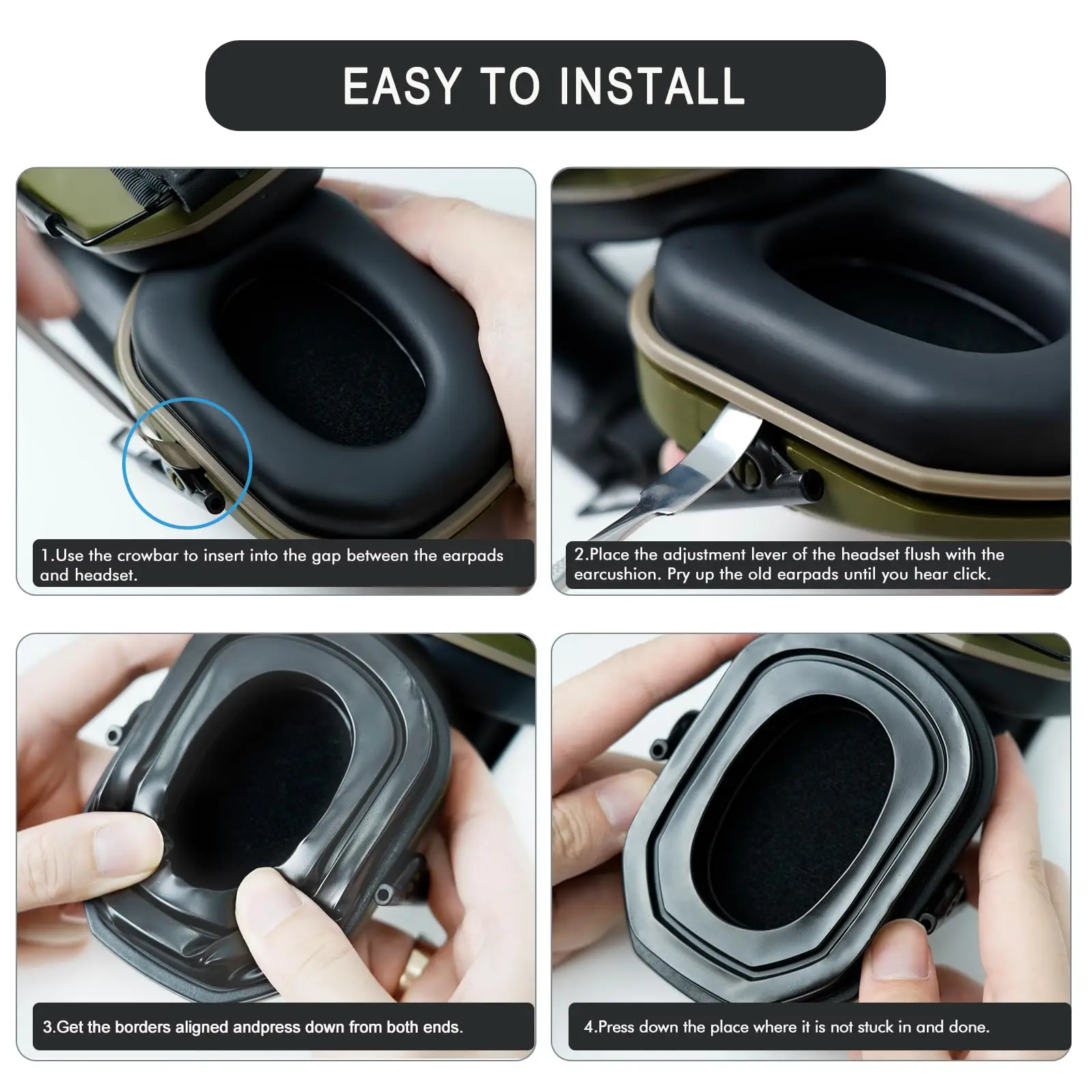 Razor Silicone Gel Ear Pads，Replacement Soft Sponge Gel Ear Pads Cushion Earmuffs for Walker's Razor Headphone