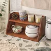 Miscellaneous Storage Desk Solid Wood Storage Box Multi-layer Cosmetics Storage Rack Desktop Organizing Rack 6