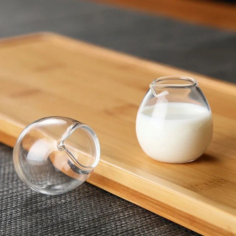 1/3pcs Mini Milk Glass Cup Espresso Mug High Temperature Resistant Glass Milk Sharing Cup Coffee Mugs Sauce Seasoning Dish