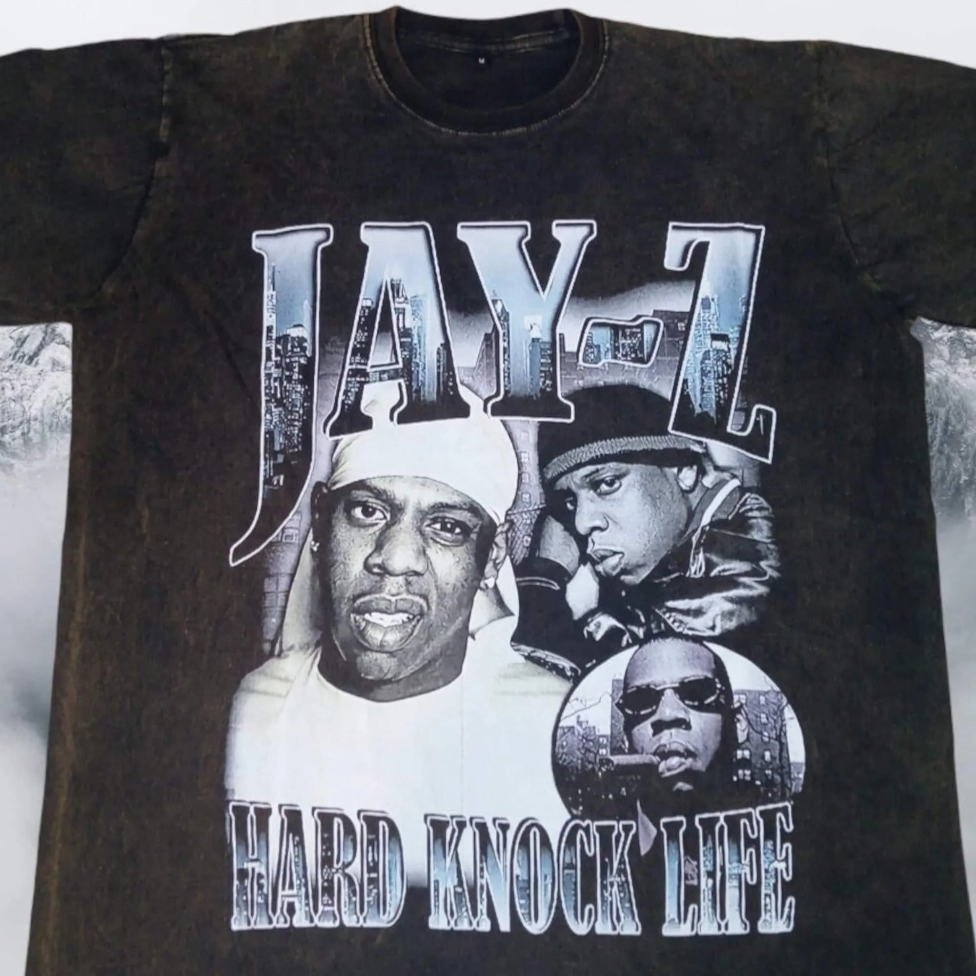 Vintage Wash Jay Z Hard Knock Life T Shirt Anni '90 Oversize
