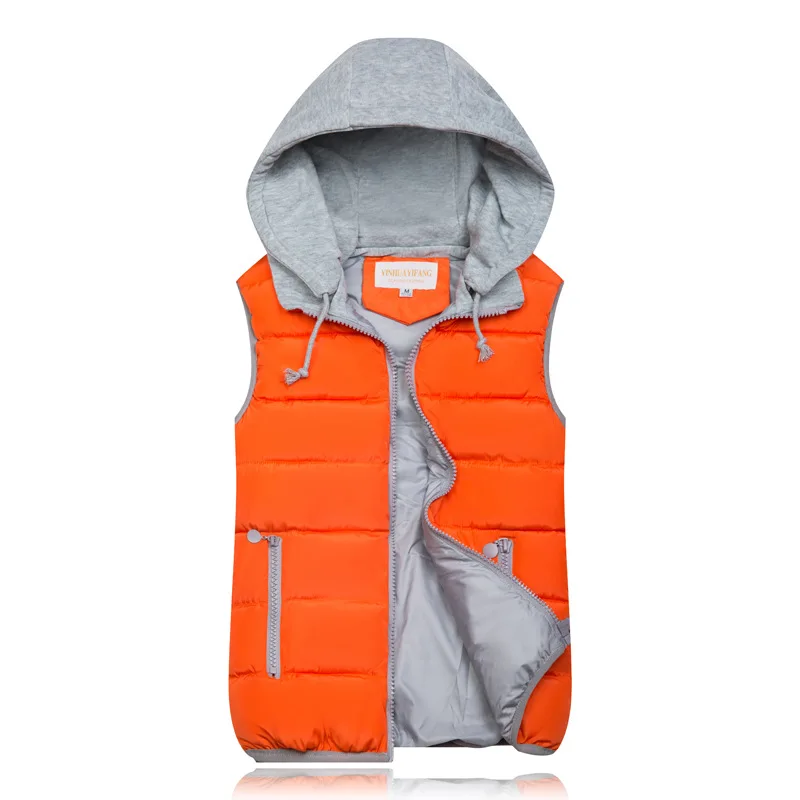 2022 Winter Coat Women Hooded Warm Vest Plus Size Candy Color Cotton Jacket Female Women Wadded Feminina chalecos