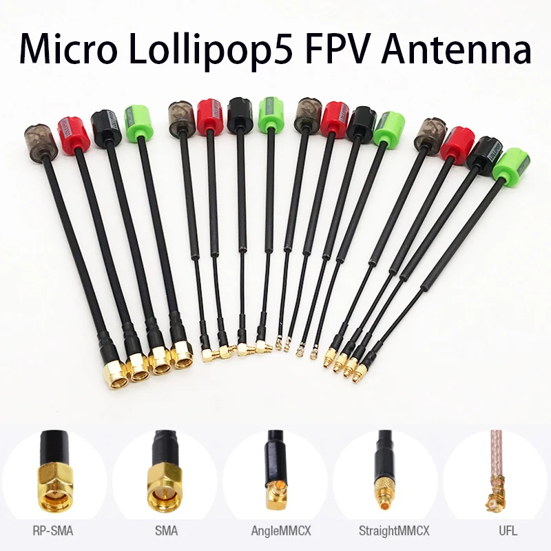 15CM Long 5.8G Micro Lollipop5 FPV Antenna 2.8DBi RHCP/LHCP SMA RPSMA UFL MMCX For RC Racing Drone Transmitter Receiver Part