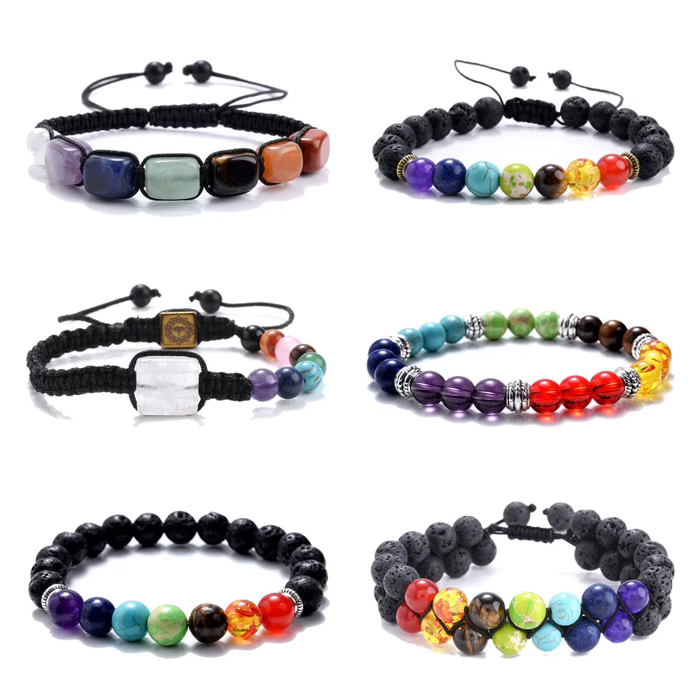 Bracelet Jewelry Reiki Healing Stone 7 Chakra For Women Men Meditation